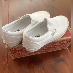 Brand new white slip on Vans